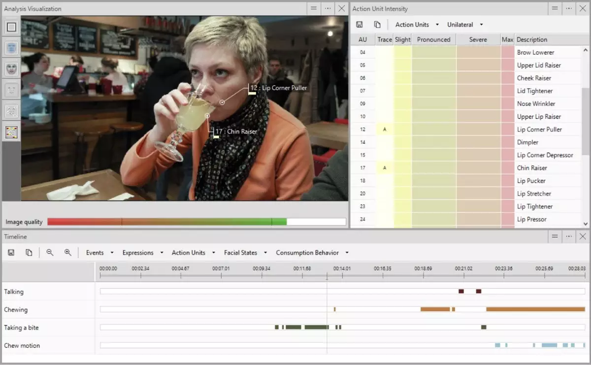 FaceReader drinking screenshot
