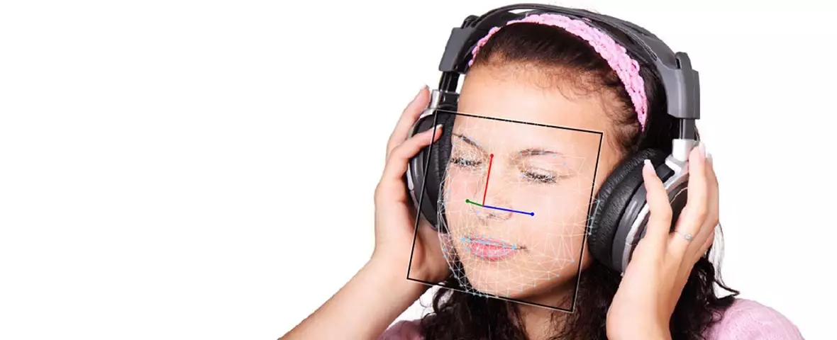 FaceReader analysis of girl listening to music with headphones