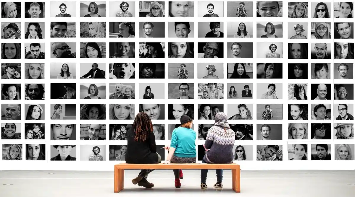Humans studies photo wall